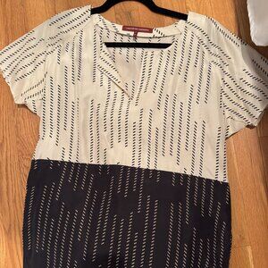 Comptoir de Cotonnierc black and white shift silk dress